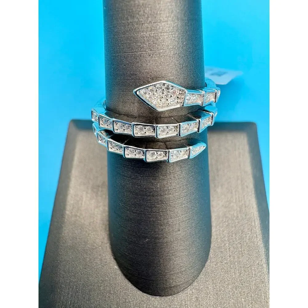 NWT - Size 7 Snake Ring - 1CTW VVS1 D Moissanite & Silver